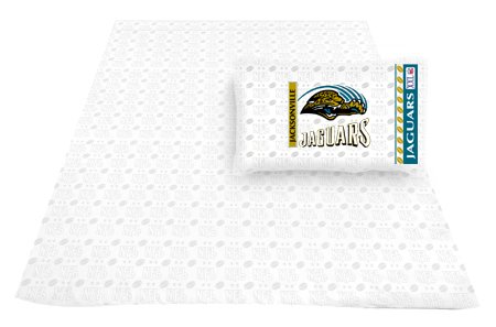 Jacksonville Jaguars NFL Locker Room Queen Jersey Bed Sheet and Pillowcase Set