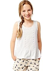 Pure Cotton Lace Peplum Vest Top