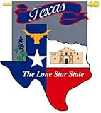 Texas Lone Star State Flag - 12.5 X 18 - Deluxe Applique Garden Flag