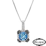 KREMENTZ Majestic Necklace With 3.10ctw Genuine Diamonds, Sapphires and Topaz Beautifully Crafted in 925 Sterling silver. Total item weight 5.2g Length 18in