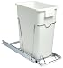 Kitchen & Housewares : Whitney Design C9521 Sliding 32-Quart Trash Can, White/Chrome