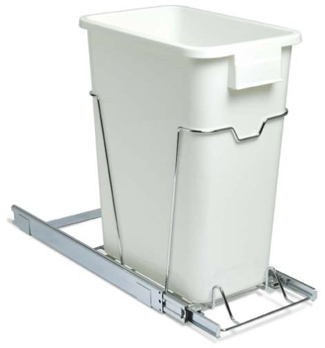 Childrens Toyshop  Kitchen & Housewares : Whitney Design C9521 Sliding 32-Quart Trash Can, White/Chrome