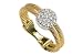Jewelry : 18K Yellow Gold Double-Strand Wire Ring, Enhanced with Circle-Shape Pave Set Diamonds.
