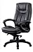 Big and Tall Executive Top Grain Black Soft Leather Ergonomic Office Desk Chair with Padded Arms - 18d