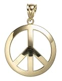 14k Yellow Gold Peace Sign Charm