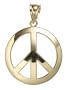 14k Yellow Gold Peace Sign Charm
