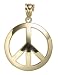 14k Yellow Gold Peace Sign Charm