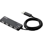ELECOM USBハブ USB2.0対応 ACアダプタ付 セルフ・バスパワー両対応 4ポート ブラック U2H-EG4SBK