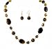 Jewelry : Necklace - N327 Tiger's Eye and Fire Polished Glass + Matching Earrings