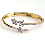 0.35 Carat 14KYG Diamond Flower Bangle
