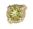 14k Yellow Gold Diamond Peridot Ring