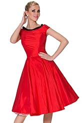 Sexy Taffeta Vintage Short Sleeves Evening Dress 