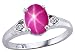 1.54 cts Lab Created Star Ruby and Genuine Diamond Ring - 14kt White or Yellow Gold
