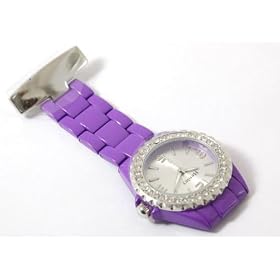 Henley Glamour Purple Enamel Beauticians Fob Watch