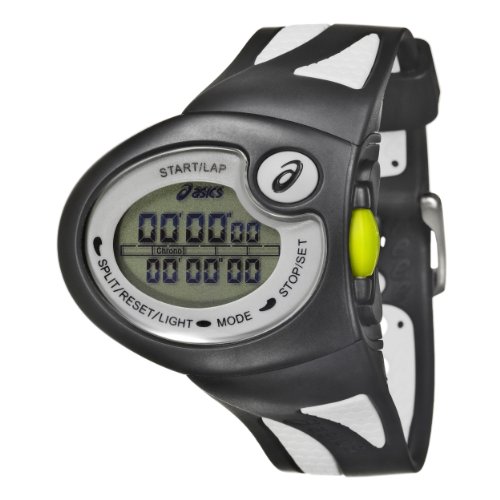 Asics Men’s Active Running Resin Case, Rubber Strap Digital Chronograph Quartz Watch QA4349005