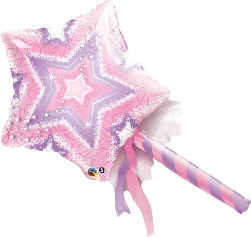 Pink &amp; Purple Magic Wand 14" Qualatex Air Fill Mini Foils x 2