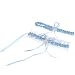 Artwedding Satin Pearl Flower Wedding Garter Set,Blue,One Size