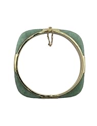 Light Green Jade Squared Bangle, 14k Gold