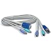 TRENDnet PS/2/VGA KVM Cable, 6ft (Male to Male) TK-C06