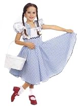 Puppet Worshop Quality Cute Girls Dorothy Costume Dress with Hair Ribbons