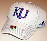Kansas Jayhawks Adidas Tactel White Flexfit Hat Cap