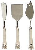 Decorative Cheese Set of Three With Fleur De Lis Handles
