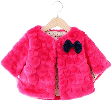 Baby Kids Toddler Fashion Fur Cape Cloak Coat Rose Red M