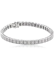 14k White Gold Cluster Diamond Bracelet (3.0 cttw, H-I, I1-I2), 7 3/8"