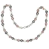 Sterling Silver Pink Shell and Mother-of-Pearl Link Necklace by Sajen