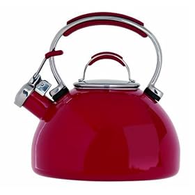 Prestige Enamel Stove Top Kettle, Red, 2.0 Litre