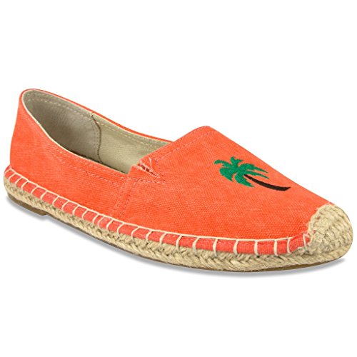 143 Girl ISLAND Women's Flat with Espadrille Coral 10