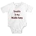 Knit Baby Infant Bodysuit Onesie - 5.5oz.100% Cotton Jersey Knit - with 3 snap bottom in White Light Pink or Baby Blue Trouble is my middle name