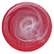 Colorful Art Glass Scarlet Red Small Round Plate 8.5"D Set of Two