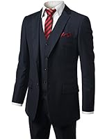 MONDAYSUIT Men's Modern Fit 3-Piece Suit Blazer Jacket Tux Vest & Trousers