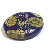 ベネチアンビーズ リーフピアッタ アンティークモザイコアレンジ コバルト 20x16mm