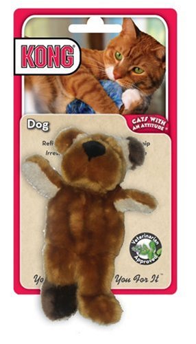 KONG Dog Catnip Toy, Cat Toy, Tan