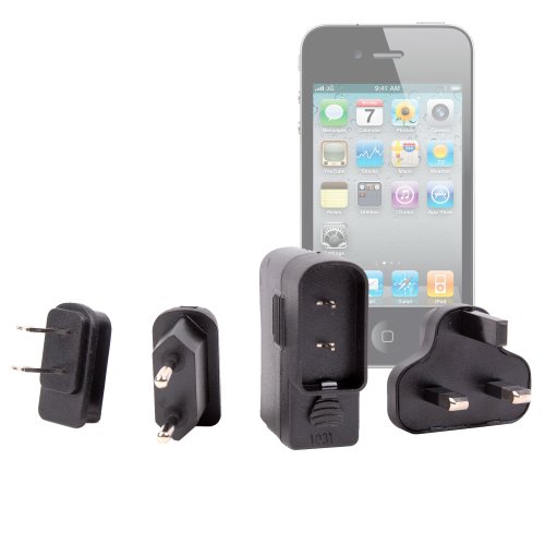 DURAGADGET Compact & Durable Global Travel Charger For Apple iPhone 4, iPhone 4S, iPhone 3G S & iPod Touch