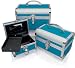 Beauty : Cosmetic Train Case 3 Piece Set - Blue Style No. TS-77