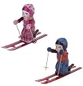 Tin Skiers Boy & Girl (2)Retro Wind Up Toys Collectable