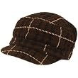 Wool Woven Plaid Cadet Military GI Cap Hat Multi Brown