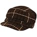 Wool Woven Plaid Cadet Military GI Cap Hat Multi Brown