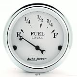 Auto Meter | 1607 2 1/16 Old Tyme White - Fuel Level Gauge - 0 Ohm Empty / 30 Ohm Full