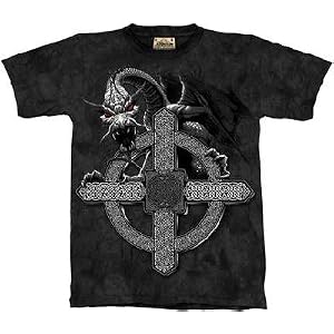 Celtic Cross Dragon T-shirt 100% Cotton TEENS and ADULTS Short Sleeve Shirt