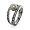 Eve's Addiction Sterling Silver Freshwater Pearl Ring with Two Rows of CZs, 5