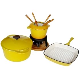 Paylesscookware 15 Piece Lemon Yellow Classic Cookware Set