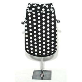 Black/White Polka Dot Rhinestone Tank Top - Size S