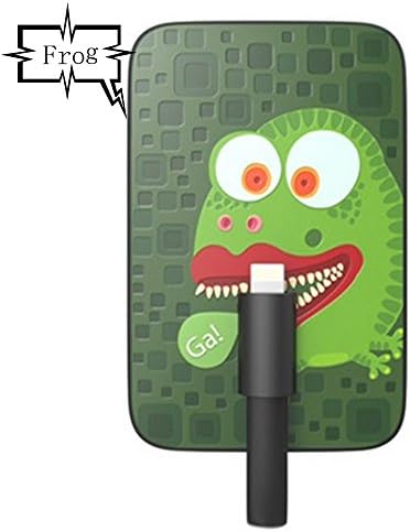 3500mAh Ultra-thin Portable External Battery Pack Charger Power Bank with Built in USB cable, Travel Adapter (frog)