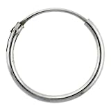 Sterling Silver Hoop Endless Earrings, 9 16 in. (14 mm) Diameter