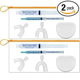 2 - Watts Power White Professional Teeth Whitening Kits with New FCP Remineralizing Gels / Huge 20ml
