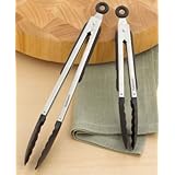 Cuisinart 9 Inch Stainless Steel Locking Tongs, Black